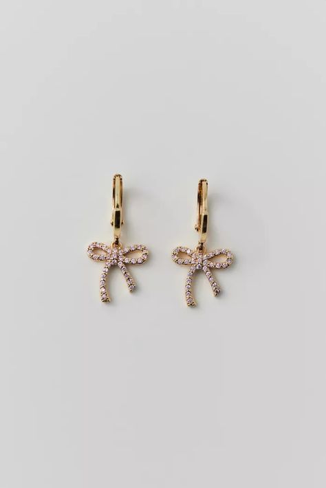 خواتم خطوبة, Urban Outfitters Jewelry, Preppy Jewelry, Mini Earrings, Jewelry Accessories Ideas, Bow Accessories, Mini Hoop Earrings, Bow Jewelry, Rhinestone Bow