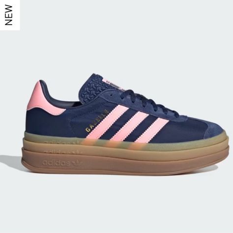 Adidas Gazelle Bold Platform Sneakers Dark Blue/Spark Pink. Women’s Size 9 And Brand New In Box! Rare Sold Out Online Adidas Gazelle Platform, Gazelle Bold Shoes, Pink Gazelles, Adidas Gazelles, Adidas Gazelle Bold, Shoes For School, Gazelle Bold, Bold Shoes, Preppy Shoes