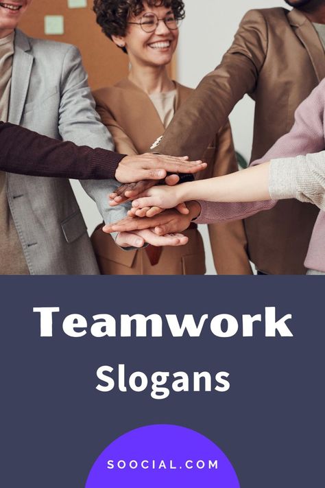 Teamwork Slogans, Slogan Writing, Kickoff Meeting, One Word Caption, Team Slogans, Motivational Slogans, Cool Slogans, Catchy Slogans, Team 2