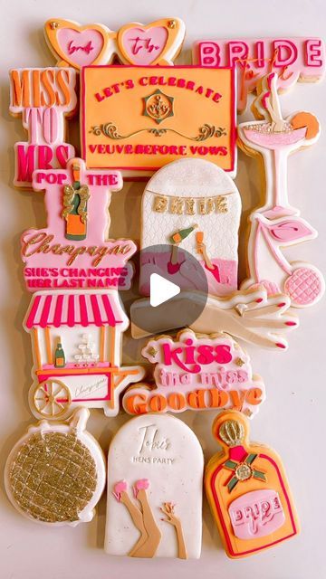 COOKIES KITCHEN CO on Instagram: "VEUVE BEFORE VOWS 🍾👰🏼‍♀️💍✨🎀🍒
•
•
The CUTEST set ever coming out of the B.E stamp house and I seriously am SO obsessed with every single design! 🍒 So so so many newbies to freshen up and make all your bridal sets POP! So beyond grateful for Lisa and Rob for bringing my ideas to life, months in making and she’s here! ✨🌸
•
•
•
•
#cookiepacks #cookieembosser #cookiestamps #customcookies #personalisedcookies #custommade #personalisedcookiepacks #decoratedcookies #goldcoastcookies #brisbanecookies #sugarcookies #smallbusinessaustralia #sugarcookiesofinstagram #colourmillmade #customcookiepacks #fondantcookies #bridalcookies #henscookies #bridalshower #bridalshowercookies #hensparty #veuvebeforevows #veuvecookies #popthechampagne" Veuve Cookies, Veuve Before Vows, Champagne Bachelorette, Champagne Bachelorette Party, Bridal Cookies, Beyond Grateful, Bridal Shower Cookies, Fondant Cookies, Cookie Inspiration