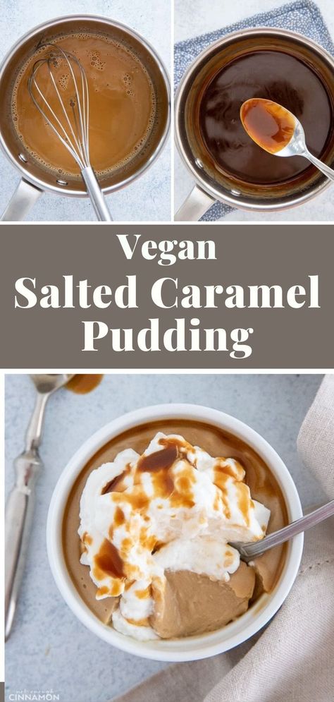 Salted Caramel Pudding, Baklava Recept, Vegan Salted Caramel, Caramel Pudding, Desserts Vegan, Makanan Diet, Oreo Dessert, Food Options, Idee Pasto Sano