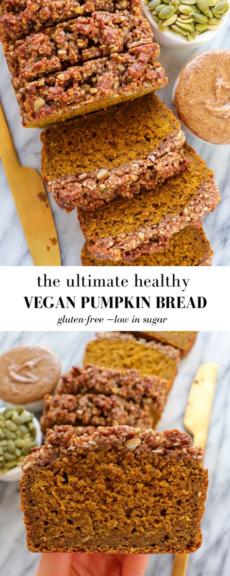 Pumpkin Nut Bread, Vegan Pumpkin Bread, Healthy Pumpkin Bread, Gluten Free Pumpkin Bread, Vegan Pumpkin Recipes, Dessert Vegan, Pumpkin Coffee Cakes, Vegan Baking Recipes, Vegan Sugar