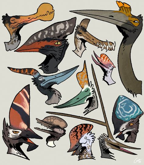 Paleo Art Dinosaurs, Pterosaur Art, Dinosaur Fursona, Prehistoric Birds, Prehistoric Planet, Dino Drawing, Funny Lizards, Prehistoric Animals Dinosaurs, Dinosaur Images