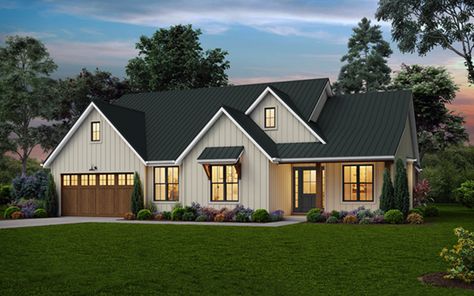 Vaulted Living Room House Plans, Front Porch Beams Timber Frames, Modern Farmhouse Ranch Exterior Single Story, Best Barndominium Ideas, Single Story House Floor Plans 4 Bedroom 3 Car Garage, 2100 Sq Ft House Plans 2 Story, 4 Bed Farmhouse Plans, Mountain Farmhouse Plans, Cluster Bedroom House Plans