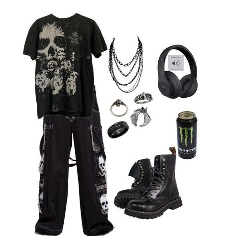 Emo Aesthetic Outfit 2000s, Outfit Ideas 2000s Style, Metal Head Fashion, Outfit Ideas 2000s, Outfit Inspo Edgy, Bunny Hats, Metalhead Fashion, Zoo Outfit, Instagram Clothes