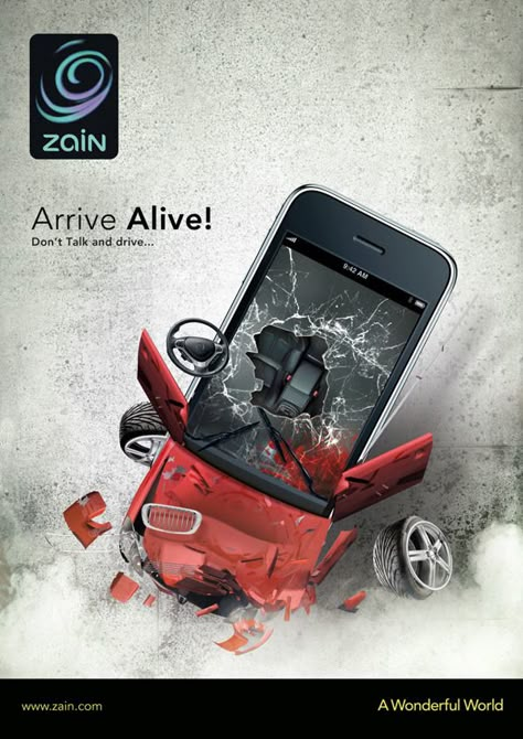 Arrive Alive! by Ali El Nasser, via Behance Car Advertising Design, Clever Advertising, Afrique Art, Dont Drink And Drive, 광고 디자인, Creative Advertising Design, Publicidad Creativa, Car Advertising, Creative Poster Design