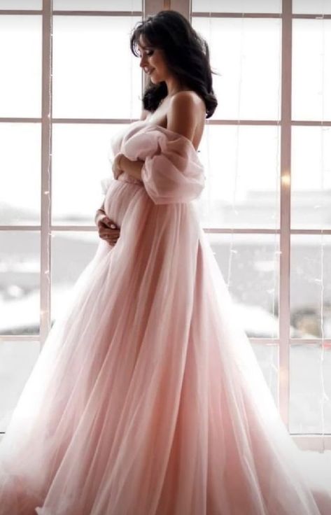 Pink Maternity Dress Photoshoot, Pink Dress Pregnant, Wedding Maternity Dress, Maternity Ball Gowns, Maternity Shoot Dresses, Off Shoulder Maternity Dress, Maternity Photoshoot Dress, Elegant Maternity Dresses, Maternity Couple