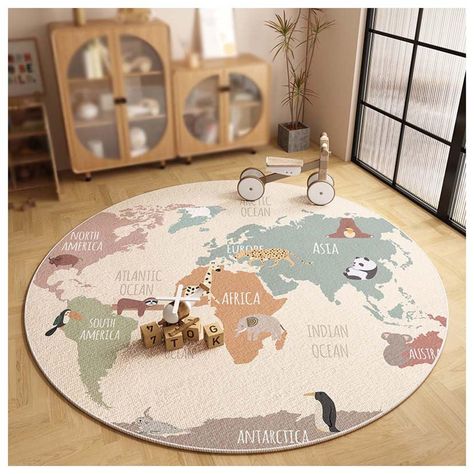 Around The World Map Kids Play Area Cotton Bottom Round Carpet(B,60cm/24in/1.9ft) : Amazon.ca: Home World Map Rug, Dinosaur Rug, Map Rug, Sport Decor, Round Carpet, Play Area, Round Rugs, Kid Room Decor, Floor Mats