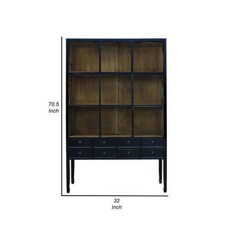 Benjara Storage Bookcase - Wayfair Canada Deep Shelves, Wall Art Lighting, Natural Interior, Side And End Tables, Fresh Design, Furniture Outlet Stores, Black Wood, Floor Lamp Table, Leather Sofa