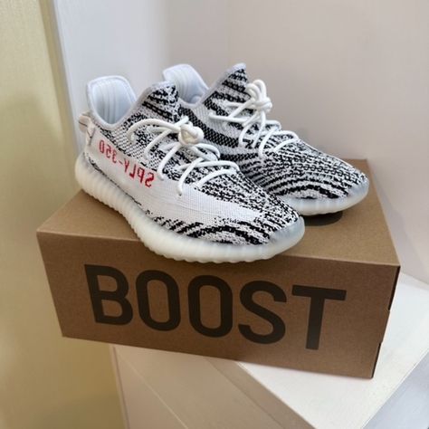 Yeezy 350 Boost V2 Zebra Yeezy 350 Boost, 350 Boost, Yeezy 350, Yeezy Boost 350, Sneaker Collection, Wish List, Size 10, Womens Sizes, Sneakers