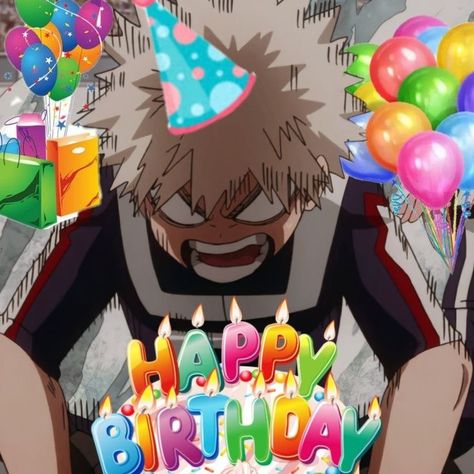 My Hero Academia Happy Birthday, Bakugo Birthday, Anime Characters Birthdays, Scary Drawings, Anime W, Birthday Meme, Aesthetic Colors, Izuku Midoriya, Birthday Greetings