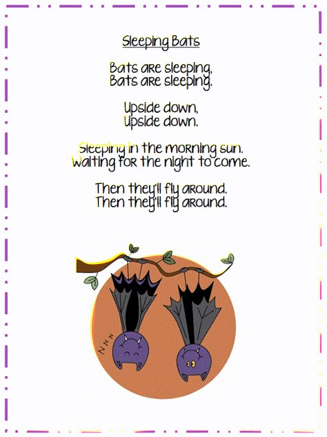 Bat Poems, Preschool Poems, Dance Jazz, Kindergarten Songs, Classroom Songs, Songs For Toddlers, Fall Songs, Pumpkin Pie Smoothie, Halloween Songs