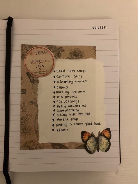 Diary Asthetic Ideas, Pretty Journal Pages Writing, Things I Love Journal, Journal Ideas Writing, Pretty Journal Pages, Journal First Page, Journal Sketchbook, Bulletin Journal Ideas, Pretty Journals