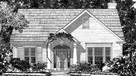 Garrison Cottage - Wm. Brian Jernigan, Inc. | Southern Living House Plans 1516 sf House Sketch Plan, Garrison House, Cottage Home Plans, Southern Living House, Open Floor House Plans, Southern Living House Plans, Basement House Plans, Porch House Plans, Cottage Floor Plans