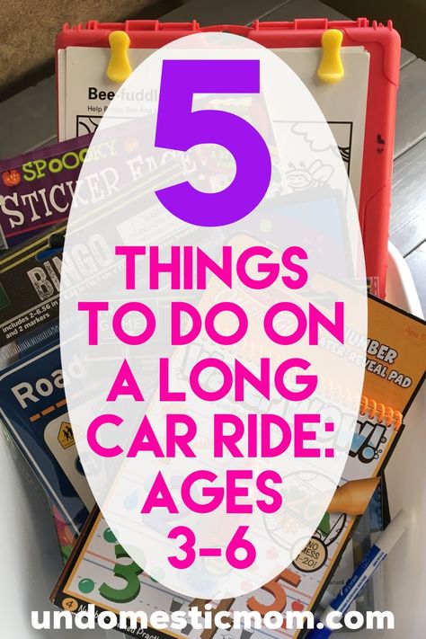 5 Things To Do on a Long Car Ride: Ages 3-6 - Undomestic Mom - Car sage activities for preschoolers. Car Activities For Kids, Car Trip Activities, Car Ride Activities, Toddler Road Trip, Kids Travel Activities, Car Activities, Road Trip Activities, Road Trip Car, Road Trip Games