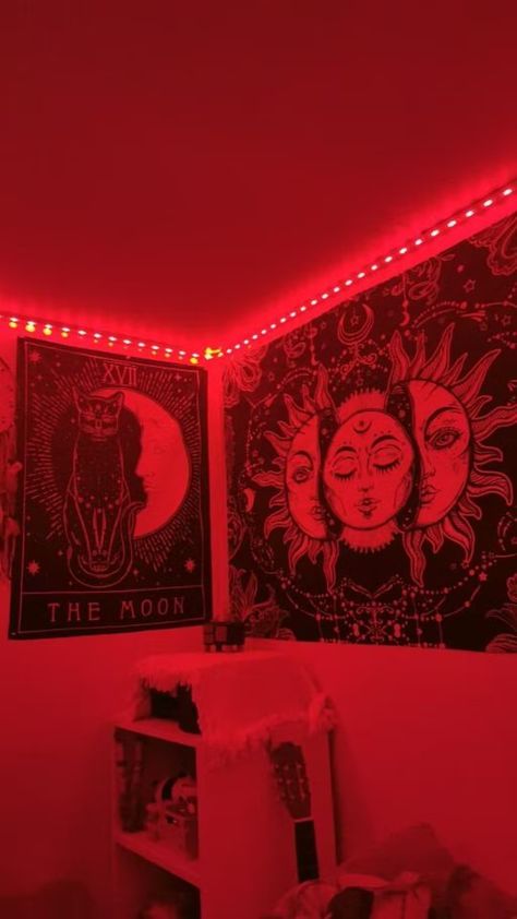 Indian Moon out of Sun Tapestry | roomtery Cool Tapestry Bedroom, Black Tapestry Bedroom, Indie Style Room, No Bed Frame Bedroom, Trippy Living Room, Aesthetic Tapestries, Moon Living Room, Vampire Bedroom, Graffiti Bedroom