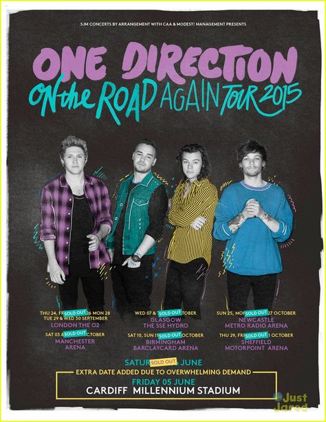 One Direction Debut New Tour Poster One Direction Pictures, Tour Posters, I Love One Direction, On The Road Again, 1 Direction, Zayn Malik, Back To Work, All Poster, Concert Posters