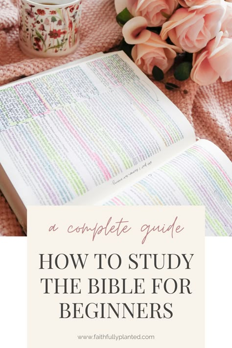 Want to learn how to study your Bible and actually understand it? You can learn how to dive deep into Scripture for yourself with this in-depth guide for beginners! Chapter Bible Study Method, Christian Bible Study Printables, Bible Plans For Women Study Guides, Bible Study Methods For Beginners, How To Study The Bible For Beginners, Beginner Bible Study For Women, Bible Study Lessons For Women, Bible Study Plans For Women, How To Bible Study