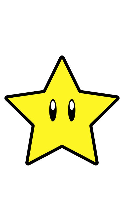 Yellow Star Mario, Super Mario Bros Power Ups, Mario Star Printable, Mario Logo Design, Star From Mario, Super Star Mario, Super Mario Power Ups, Mario Power Ups, Star Super Mario