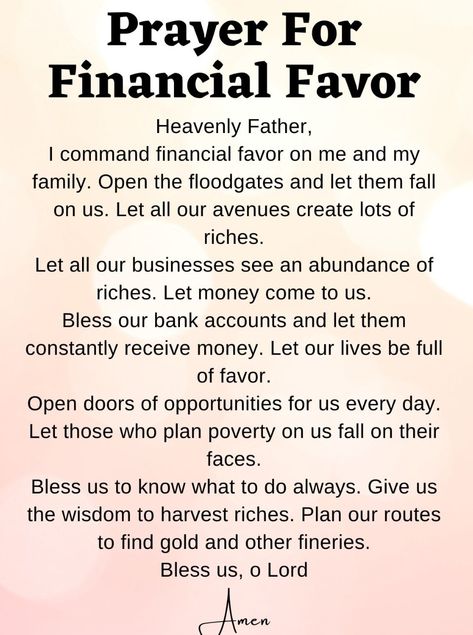 Prayers For Wealth, Prayer For Financial Blessing, Prayer For Finances, Financial Blessing, Financial Breakthrough, Financial Prayers, Financial Blessings, Money Prayer, Prayer For Guidance