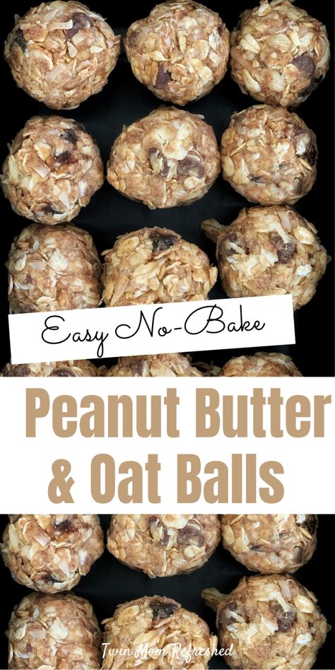 Peanut Butter Balls With Oatmeal, Oatmeal Peanut Butter Balls No Bake, Quick And Easy Things To Make For A Snack, No Bake Peanut Butter Oatmeal Balls Easy, No Bake Peanut Butter Oatmeal Balls, No Cook Peanut Butter Balls, Healthy Lunch Snacks For Adults, Quick Energy Snacks, Oatmeal Breakfast Balls