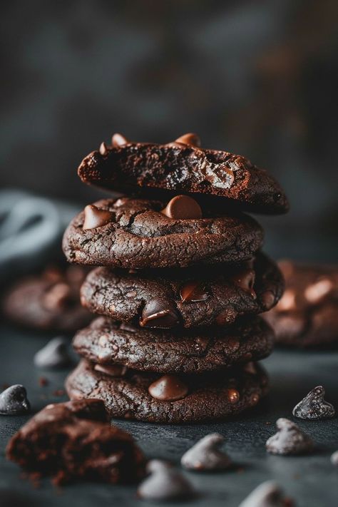 These double chocolate chip cookies are a chocoholic's dream! Soft, fudgy, and packed with rich chocolate chunks, they're perfect for satisfying that sweet tooth. The smell when they’re in the oven? Absolutely irresistible!! Whip up a batch today and see why this recipe has become a favorite in my house. Whether you're enjoying them with a cold glass of milk or packing them for a special treat, these cookies never disappoint. Click to get the full recipe now! Best Double Chocolate Chip Cookies, Double Chocolate Chip Cookies Recipe, Double Chocolate Chip Cookie Recipe, Double Chocolate Chip Cookie, Soft Chocolate Chip Cookies Recipe, Double Chocolate Cookies Recipe, Chocolate Chip Cookies Recipe, Double Chocolate Chip Cookies, Double Chocolate Cookies