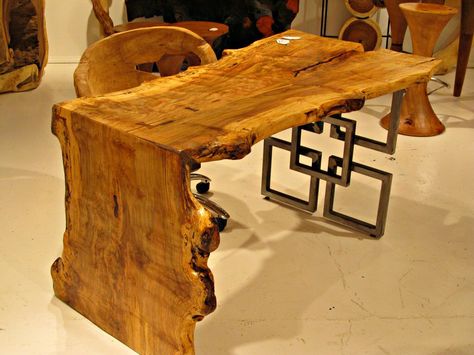 Wc Decoration, Raw Wood Furniture, Coffee Desk, Wood Table Design, Live Edge Furniture, Dream Yard, High Point Market, Log Furniture, Phillips Collection