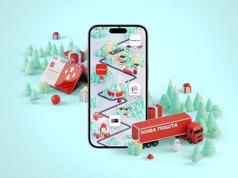 Case Study: Nova Post. Interactive Christmas Advent Calendar UI Design Calendar Ui Design, Holiday Marketing Campaigns, Interactive Calendar, Digital Marketing Design, Family Coloring, Brand Color Palette, Holiday Market, Christmas Advent Calendar, Calendar Design