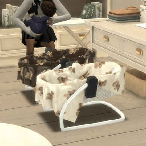 snuggle-in bassinet | Patreon Sims 4 Functional Bassinet, Sims 4 Infant Mods Patreon, Milkemie Sims 4, Sims 4 Cc Bassinet Override, Sims 4 Infant Stuff, More Skin Colors Sims 4 Cc, Sims Cc Baby Furniture, Sims 4 Infant Bottle Override, Sims 4 Cc Functional Bassinet