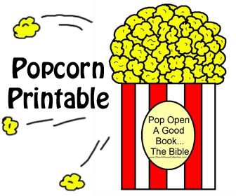 Church House Collection Blog: Pop Open A Good Book...The Bible- Popcorn Cutout C... Popcorn Parable, Snack Prayers For Preschool, Popcorn Christian Lesson, Candy Corn Bible Lesson, Pop Open A Good Book, Popcorn Cutouts, Popcorn Template, Sunday School Bulletin Boards, Popcorn Printable