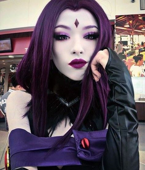 Raven Teen Titans Cosplay, Raven Halloween Costume, Partner Halloween Costumes, Teen Titans Cosplay, Raven Costume, Raven Cosplay, Dc Cosplay, Pretty Halloween, Halloween Makeup Scary