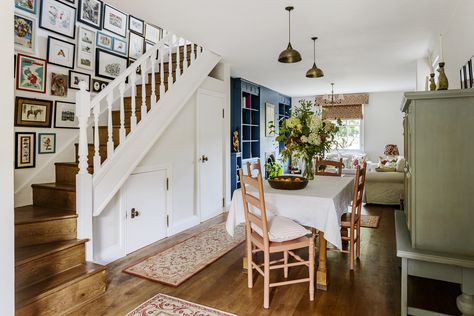 Cottage staircase ideas – style tips for a homely look | Country | Staircase Into Living Room, Terraced House Staircase, Staircase In Dining Room, Staircase Ideas Living Room, Dining Room With Stairs, Stairs In Dining Room, Cottage Staircase Ideas, Victorian Staircase Ideas, Terraced House Interior