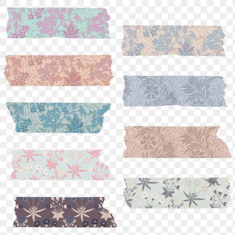 Journaling Stickers Png, Washi Tape Digital Sticker, Digital Washi Tape Free, Digital Journal Stickers Free, Printable Washi Tape Free, Tape For Journal, Washi Tape Png, Flower Png Transparent, Tape Png