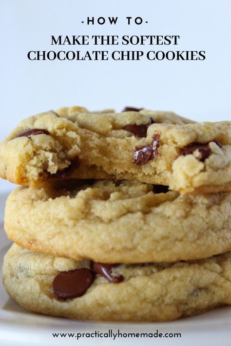 The Best Soft Chocolate Chip Cookie Recipe | Practically Homemade | Recipe | Soft chocolate chip cookies recipe, Soft chocolate chip cookies, Cookies recipes chocolate chip Chocolate Chip Cookies Recipe Soft, Softest Chocolate Chip Cookies, Soft Chocolate Chip Cookie Recipe, Best Soft Chocolate Chip Cookies, Soft Chocolate Chip Cookie, Soft Chocolate Chip Cookies Recipe, Best Chocolate Chip Cookie Recipe, Best Chocolate Chip Cookies Recipe, Soft Cookies