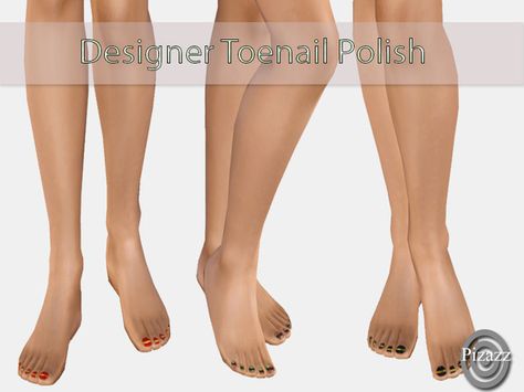 pizazz's Designer Toenail Polish Toe Nail Polish, Cc Nails, Sims 4 Nails, Red Toenails, Toes Nails, Nails Oval, Toenail Polish, Sims Community, Toe Nail Designs