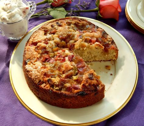 Rhubarb Pistachio Cake - Frugal Hausfrau Rhubarb Pistachio, Pistachio Cake, Rhubarb Recipes, The Bill, Rhubarb, Coffee Cake, Pistachio, Muffins, Favorite Recipes