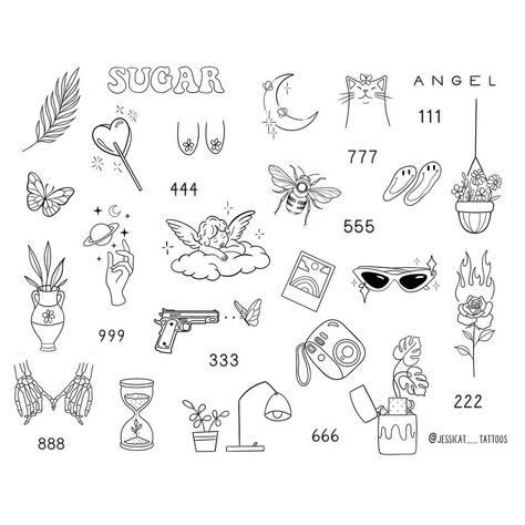 Fine Line Tattoos on Instagram: “BY POPULAR DEMAND, 🦋🚨😱👻👀💅🏼🦄🌻🍄🌈🍒🥑🍭🎨 a new sheet of minis has been added to the book. I will always prioritise these bookings and usually…” Small Cute Tattoos Meaningful, Paramore Inspired Tattoos, Paramore Tattoo, Feminist Tattoo, Tattoos Matching, Small Girly Tattoos, Pola Tato, Mandala Tattoos, Small Pretty Tattoos