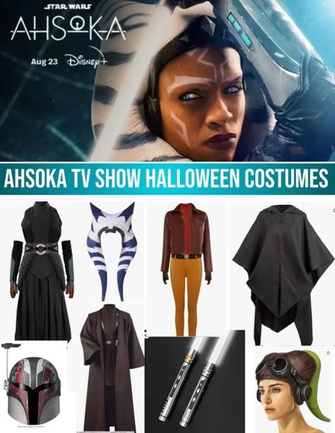 Ashoka Halloween Costume, Ashoka Tano Costume Diy, Ashoka Costume Diy, Diy Ahsoka Tano Costume, Ahsoka Tano Halloween Costume, Ahsoka Diy Costume, Ahsoka Tano Costume, Tv Show Halloween Costumes, Star Wars Costumes Diy