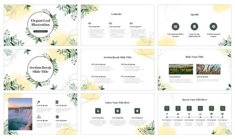 Elegant Leaf Illustration Free Google Slides Theme PowerPoint Template Theme Powerpoint, Google Slides Theme, Leaf Illustration, Powerpoint Design Templates, Powerpoint Presentation Design, Google Slides Themes, Templates Downloads, Powerpoint Design, Power Point