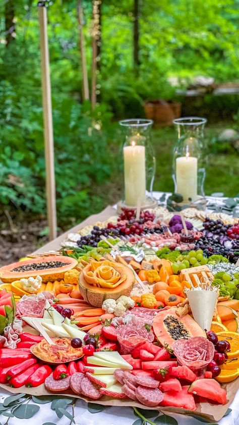 Rainbow Grazing Table, Pride Dinner Party, Midsummer Dinner Party, Summer Solstice Dinner Party, Summer Solstice Party Food, June Birthday Party Themes, Litha Wedding, Summer Solstice Food, Pride Party Ideas