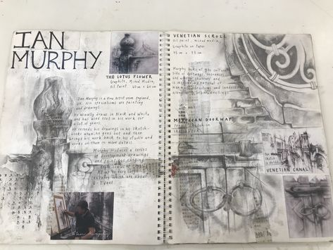 Art Foundation Sketchbook, Gcse Architecture Sketchbook, Architecture Gcse Art, Ian Murphy Artist Research Page, Architecture Mind Map, Ian Murphy, Artist Research Page, Gcse Sketchbook, Artist Research