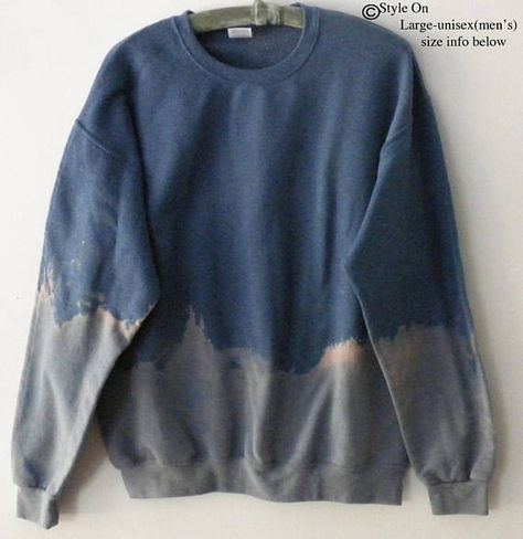 Gray Blue Tie dye Sweatshirt Acid wash sweatshirt dip dye Acid Wash Hand-dyed Long Sleeve Sweatshirt, Tie-dye Hand Dyed Sweatshirt For Streetwear, Relaxed Fit Tie-dye Washed Sweatshirt, Streetwear Sweater, Gray Crewneck, Oc Clothes, Blue Tye Dye, Oversized Soft-washed Tie Dye Sweatshirt, Hand Dyed Tie-dye Long Sleeve Sweatshirt