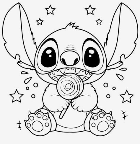 Cute Disney Coloring Pages, Stiches Dessin, Stitch Coloring Sheets, Drawings Of Stitch, Stitch Colouring Pages, Cute Stitch Drawings, Baby Yoda Dibujo, Pixel Art Disney Stitch, Stitch Drawing Sketches