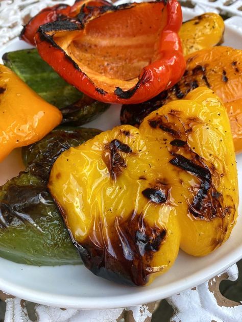 Grilled Bell Peppers – Melanie Cooks Cook Bell Peppers, Coconut Crusted Chicken Tenders, Strawberry Feta Spinach Salad, Roasted Eggplant Salad, Coconut Crusted Chicken, Grilled Bell Peppers, Roasted Veggies In Oven, Crusted Chicken Tenders, Easy Vegetable Recipes