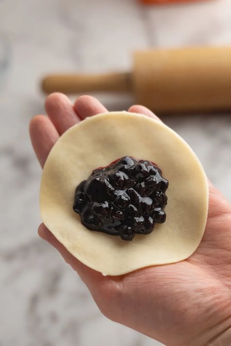 Blueberry Pierogi Recipe - Definitely Not a Chef Dessert Perogies Recipe, Blueberry Pierogi Recipe, Blueberry Perogies Recipe, Pierogi Filling Recipes, Blueberry Perogies, Blueberry Pierogi, Best Pierogi Dough Recipe, Perogie Dough Recipe, Pierogies Homemade