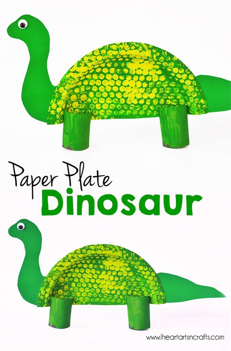 Paper Plate Dinosaur, Paper Plate Art, Arts N Crafts, Dinosaur Craft, Dinosaur Projects, Paper Towel Crafts, Paper Plate Crafts For Kids, Dinosaur Activities, Dinosaur Crafts