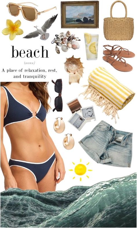 beach day outfit Beach Day Outfit, Fashion Mood Boards, Mood Board Fashion, Beach Day, Mood Boards, Outfit Of The Day