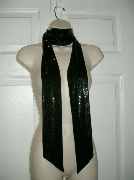 Black Neck Scarf, Y2k Scarf, Sparkly Scarf, Shiny Fabric, Black Scarf, Customs Clearance, Neck Scarf, Cute Fits, Neck Scarves