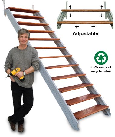 Assembled stair stringer kit demonstration Stair Stringer Calculator, Stairs Entryway, Deck Stair Stringer, Stairs Metal, Beach Stairs, Garage Stairs, Stair Kits, Entryway Stairs, Stairs Stringer