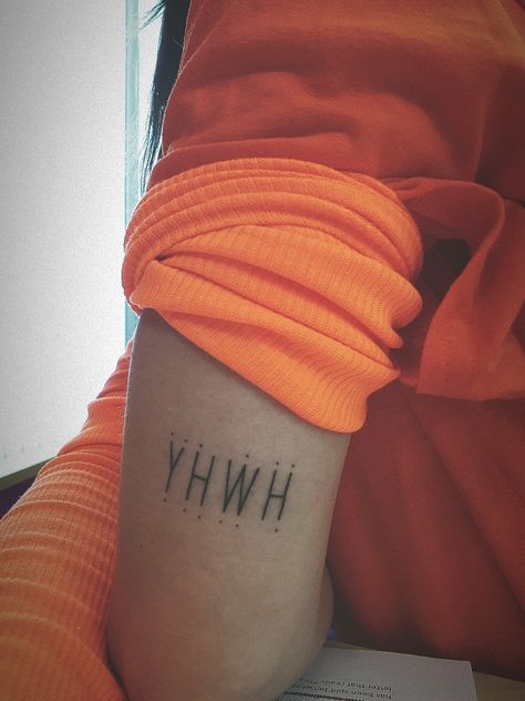 Yhwh Tattoo Ideas, Yahweh Tattoo Hebrew, Yhwh Tattoo Fonts, Yhwh Tattoo Hebrew, Yhwh Tattoos For Women, Trinity Tattoo Christian, Yahweh Tattoo, Yeshua Tattoo, Tattoos Christian